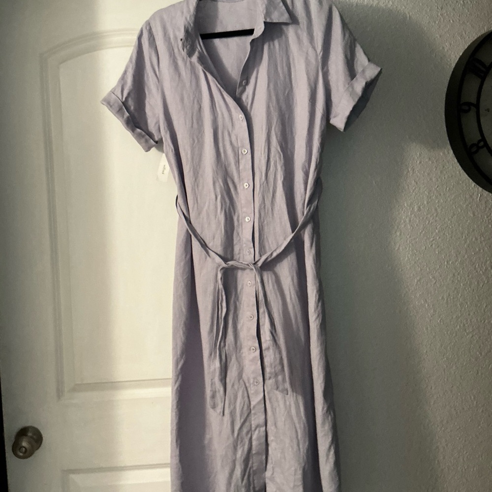 Aritzia Light Purple Midi Shirt Dress